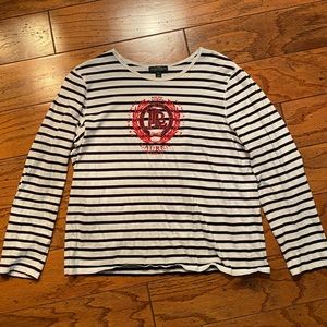 Ralph Lauren Long Sleeve Stripe Top with Logo